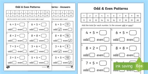 Patterns with even and odd (practice) .